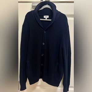 Men’s Navy, Knit Shawl Collared Cardigan Sweater - Goodfellow & Co